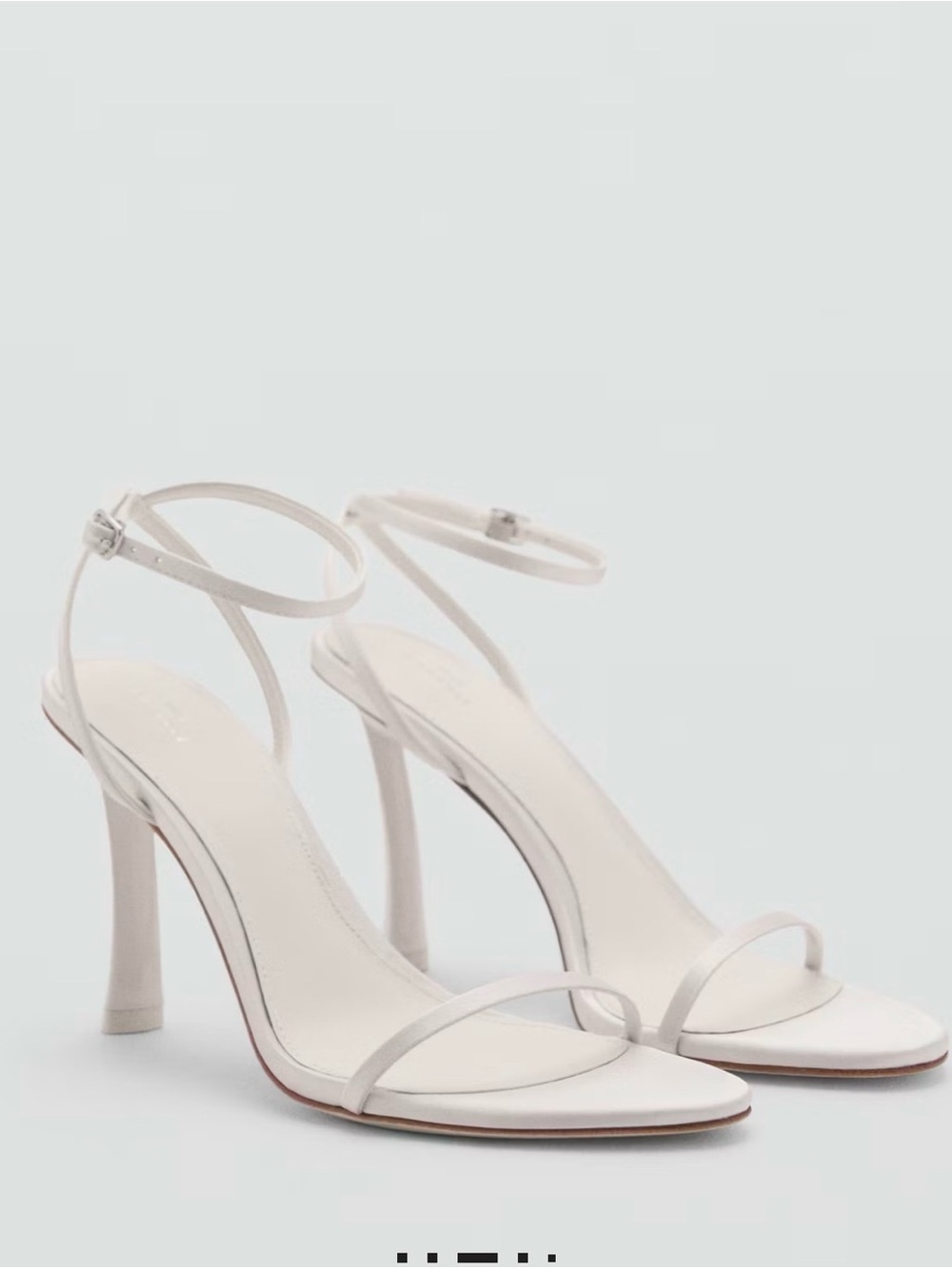 Mango Ivory Strappy Stiletto Heels 8.5